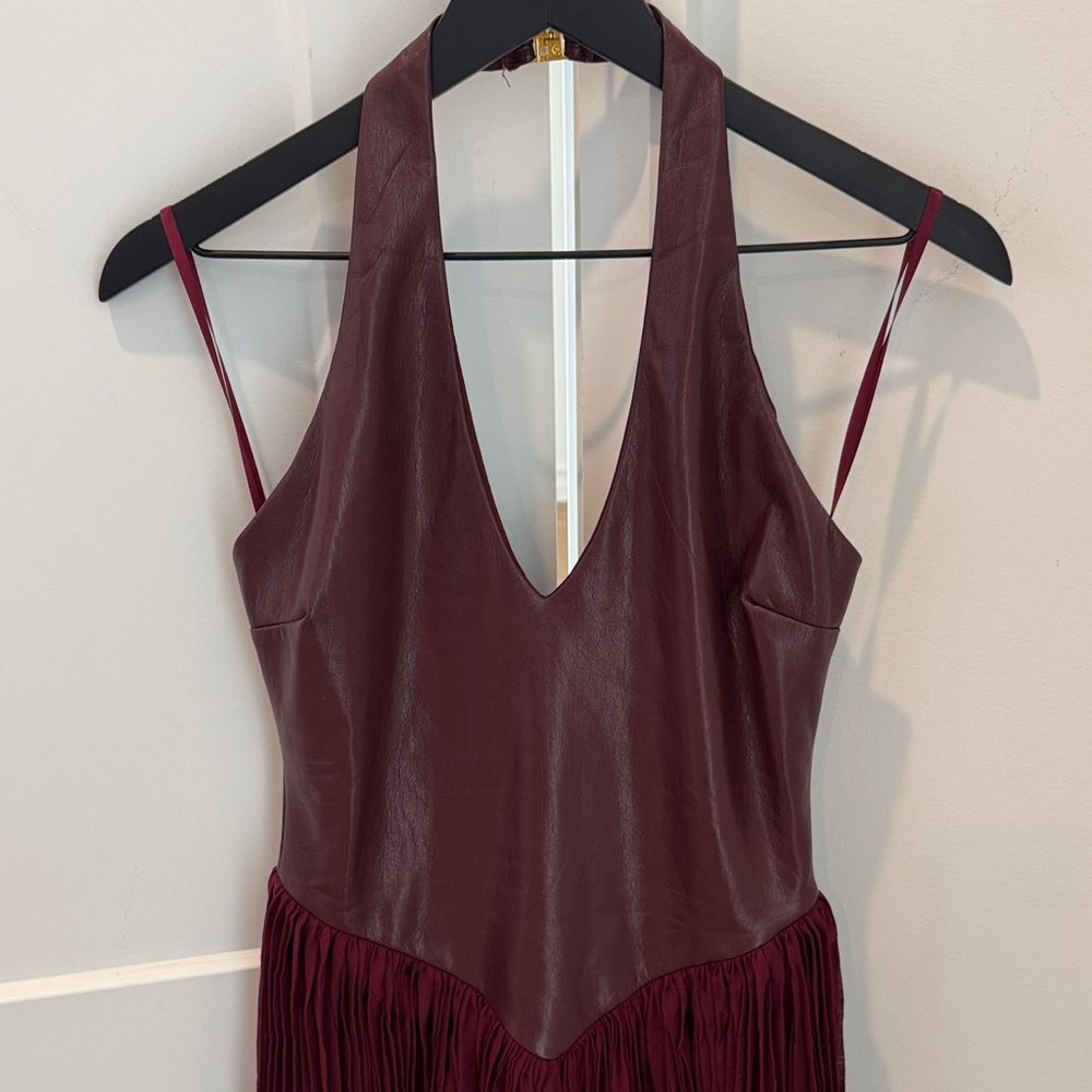 Delfi Collective Rowena Dress In Bordeaux Size Medium $469 - Picture 5 of 11